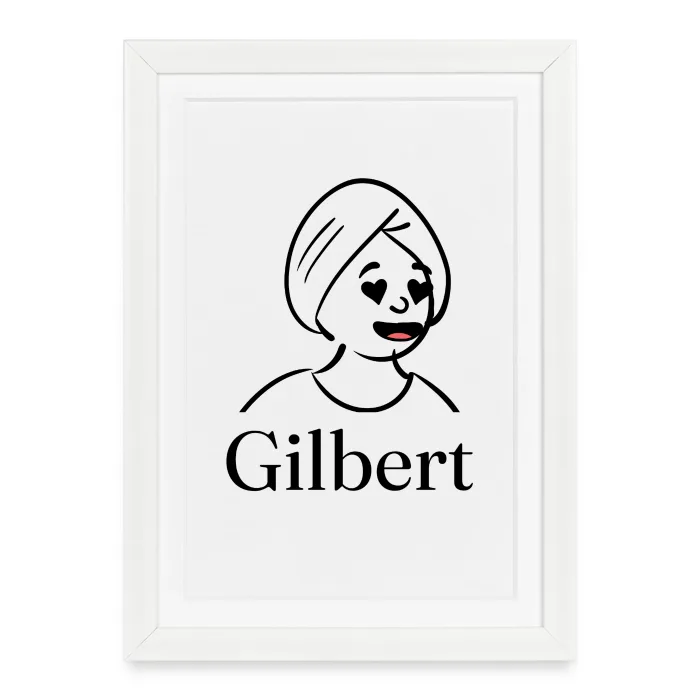 Affiche encadrée personnalisée au prénom Gilbert