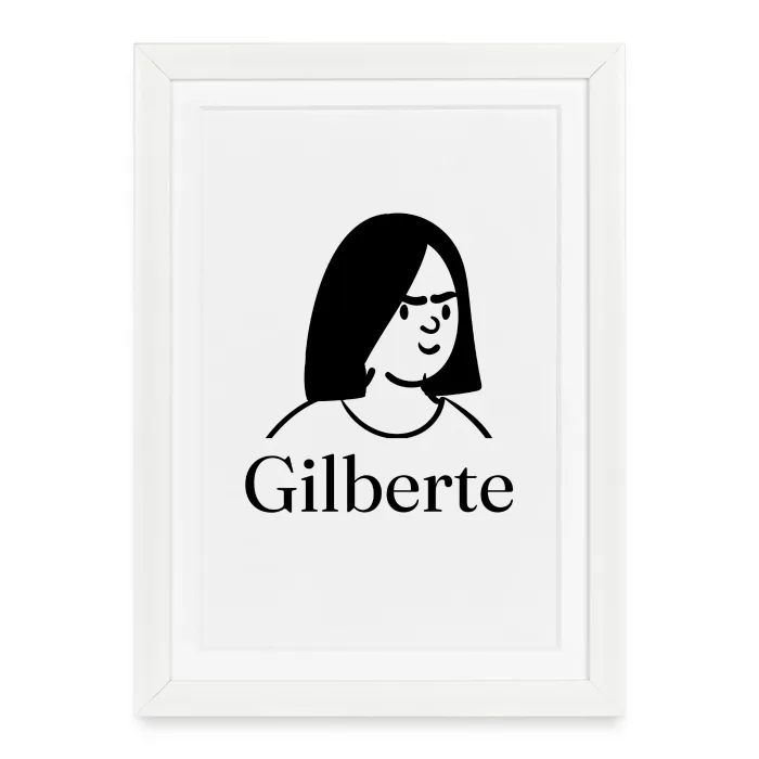 Affiche encadrée personnalisée au prénom Gilberte