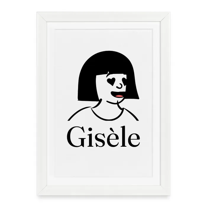 Affiche encadrée personnalisée au prénom Gisèle