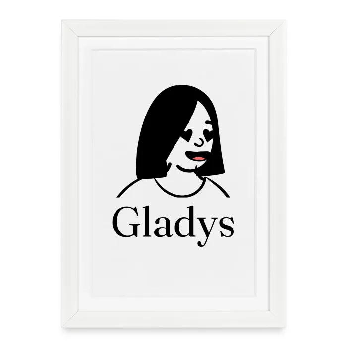 Affiche encadrée personnalisée au prénom Gladys