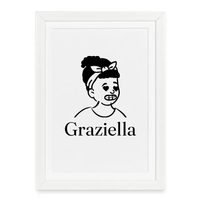 Affiche encadrée personnalisée au prénom Graziella
