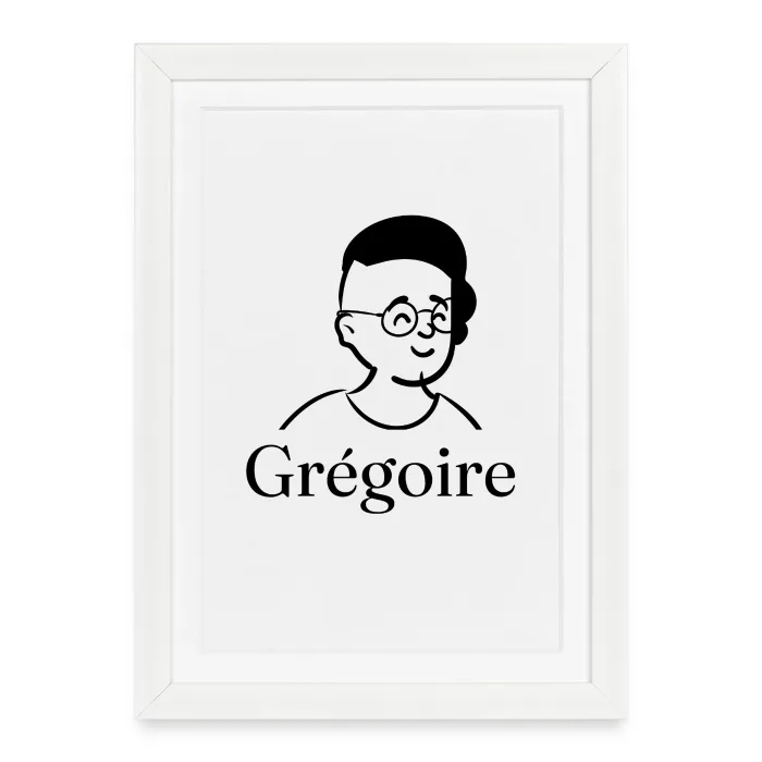 Affiche encadrée personnalisée au prénom Grégoire