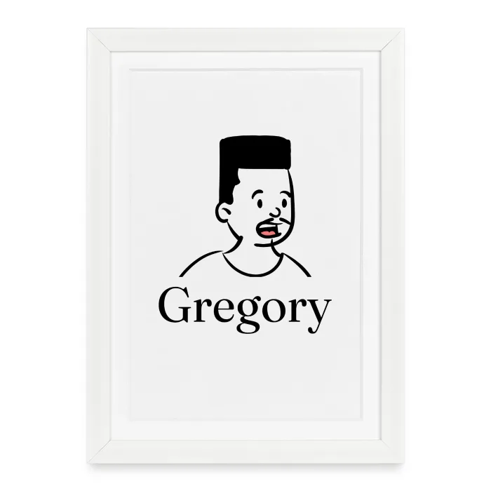 Affiche encadrée personnalisée au prénom Gregory