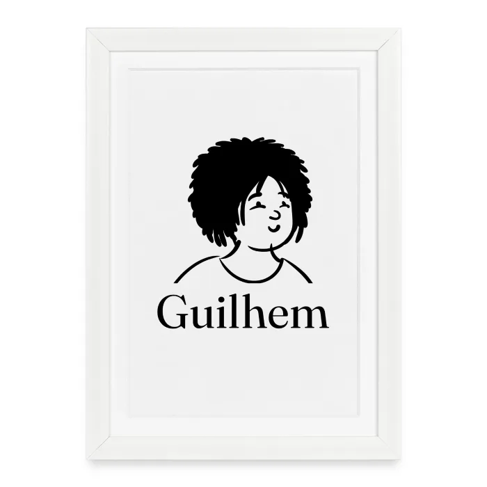 Affiche encadrée personnalisée au prénom Guilhem