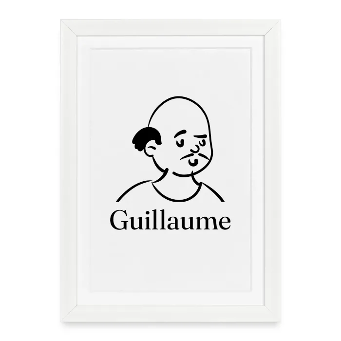 Affiche encadrée personnalisée au prénom Guillaume