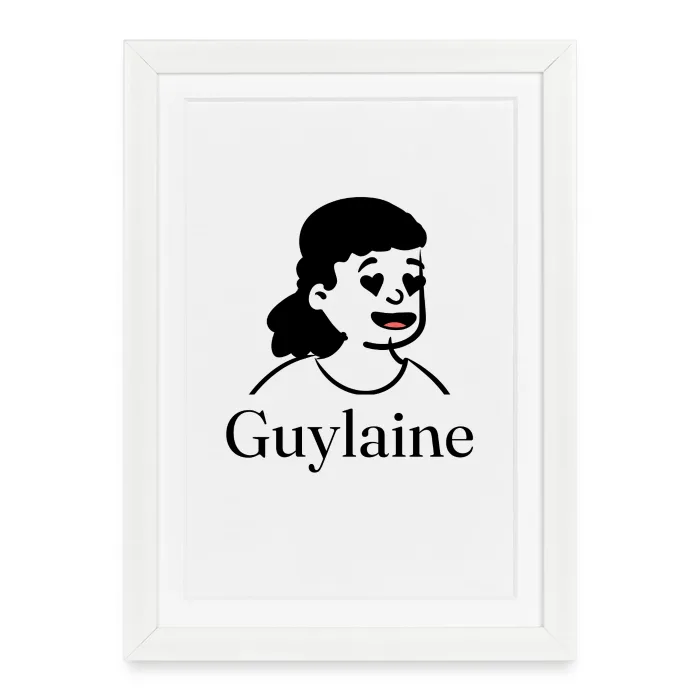 Affiche encadrée personnalisée au prénom Guylaine