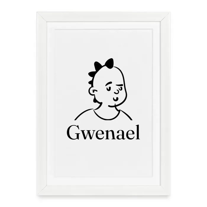 Affiche encadrée personnalisée au prénom Gwenael