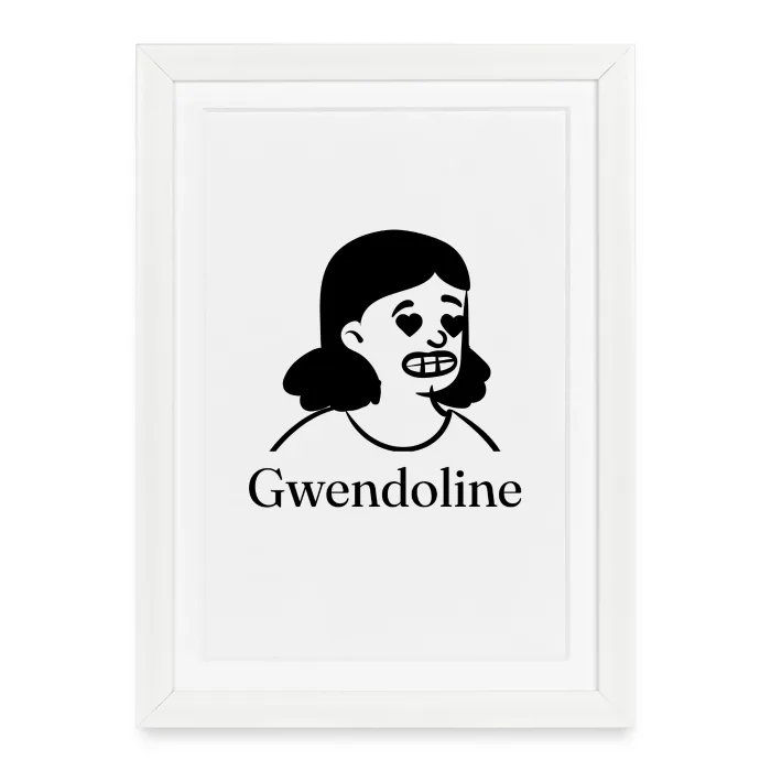 Affiche encadrée personnalisée au prénom Gwendoline
