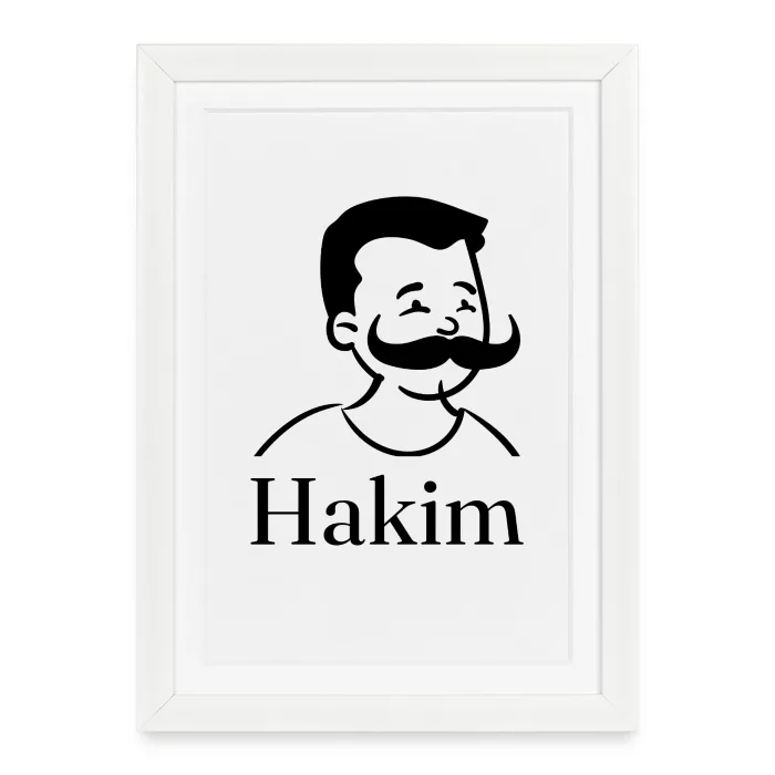 Affiche encadrée personnalisée au prénom Hakim