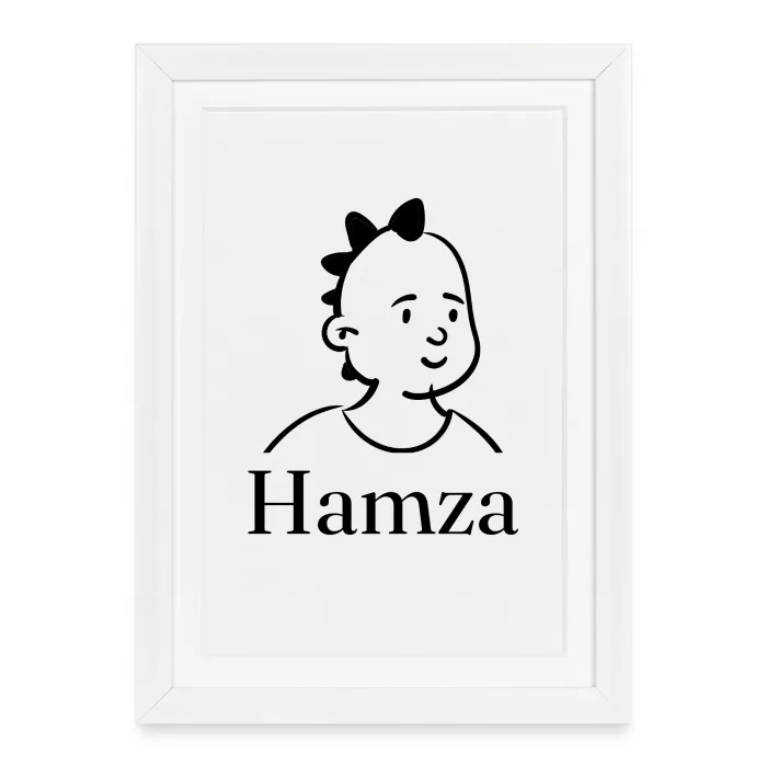 Affiche encadrée personnalisée au prénom Hamza