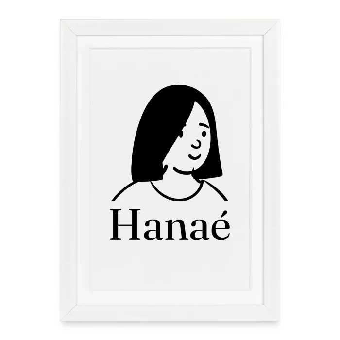 Affiche encadrée personnalisée au prénom Hanaé