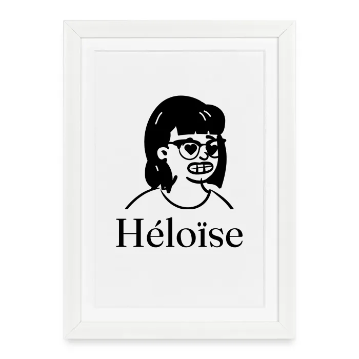 Affiche encadrée personnalisée au prénom Héloïse