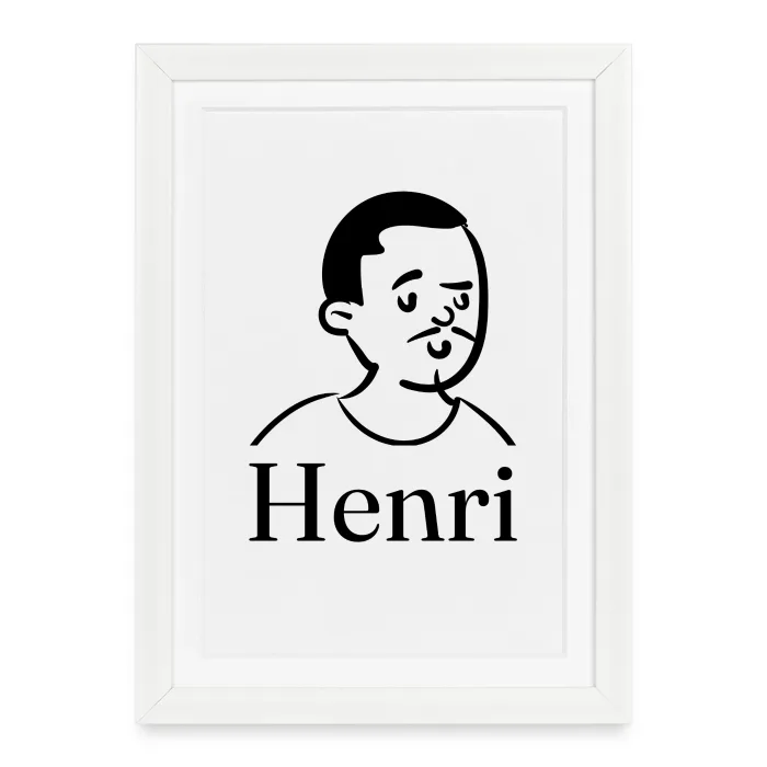 Affiche encadrée personnalisée au prénom Henri
