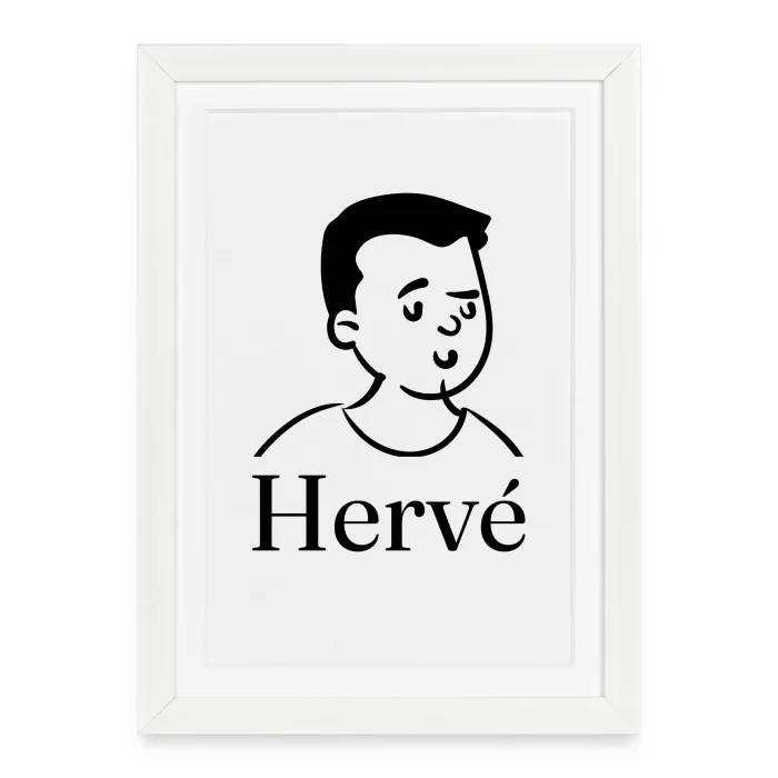 Affiche encadrée personnalisée au prénom Hervé