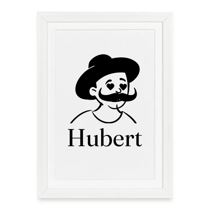 Affiche encadrée personnalisée au prénom Hubert