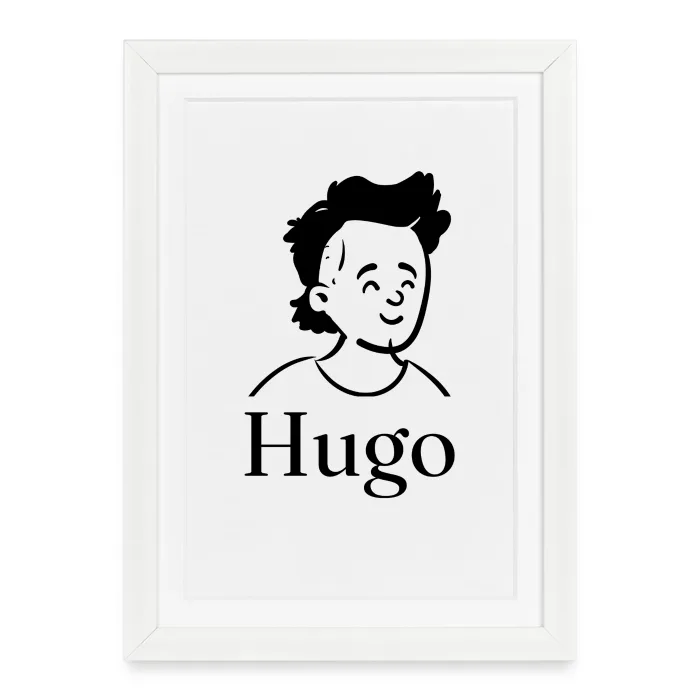 Affiche encadrée personnalisée au prénom Hugo