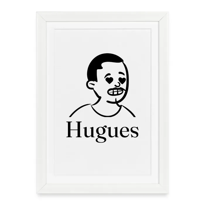 Affiche encadrée personnalisée au prénom Hugues