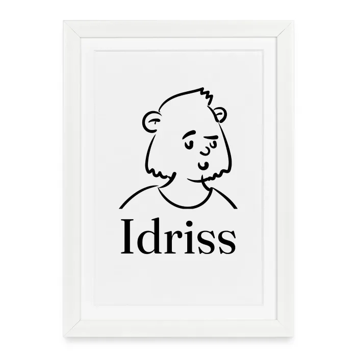 Affiche encadrée personnalisée au prénom Idriss