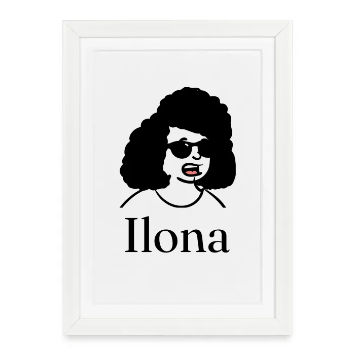 Affiche encadrée personnalisée au prénom Ilona