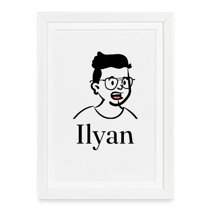Affiche encadrée personnalisée au prénom Ilyan