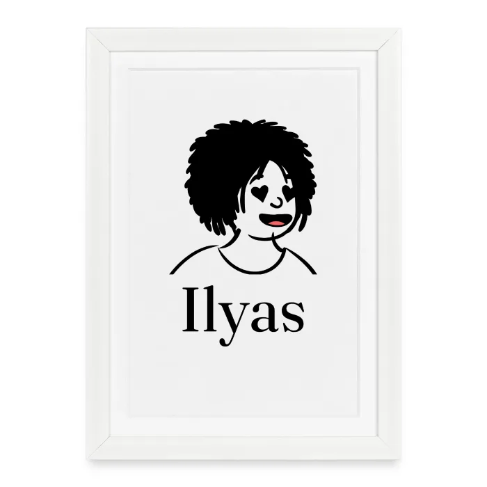 Affiche encadrée personnalisée au prénom Ilyas