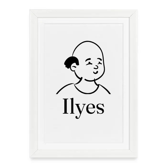 Affiche encadrée personnalisée au prénom Ilyes