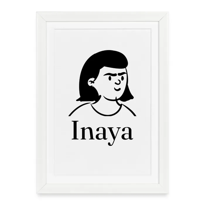 Affiche encadrée personnalisée au prénom Inaya