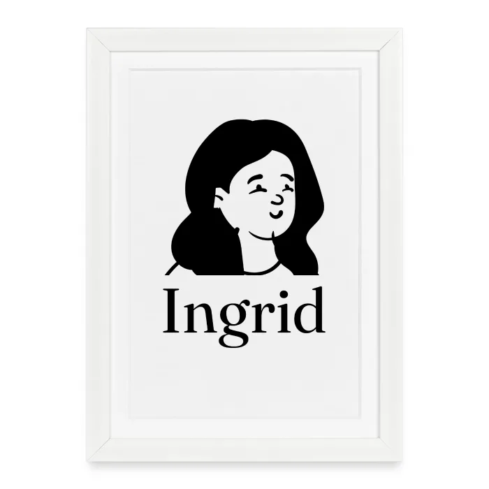 Affiche encadrée personnalisée au prénom Ingrid