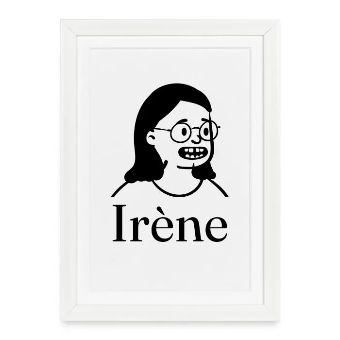 Affiche encadrée personnalisée au prénom Irène