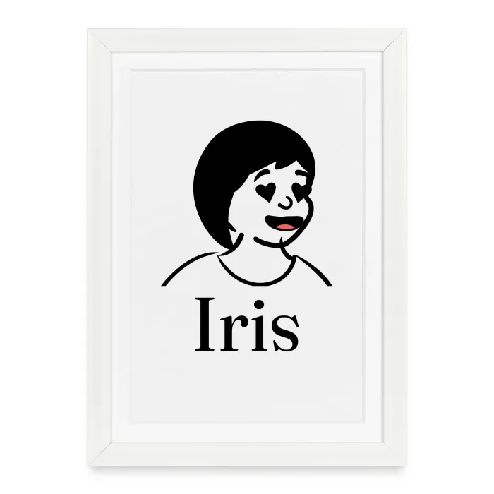 Affiche encadrée personnalisée au prénom Iris
