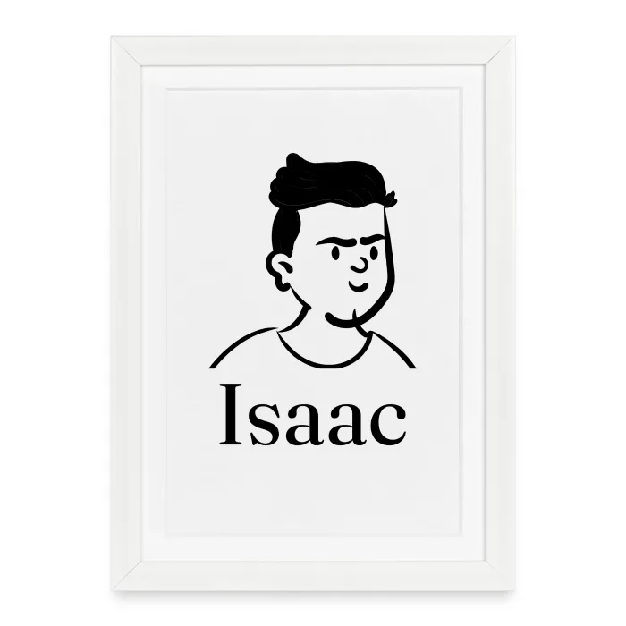 Affiche encadrée personnalisée au prénom Isaac