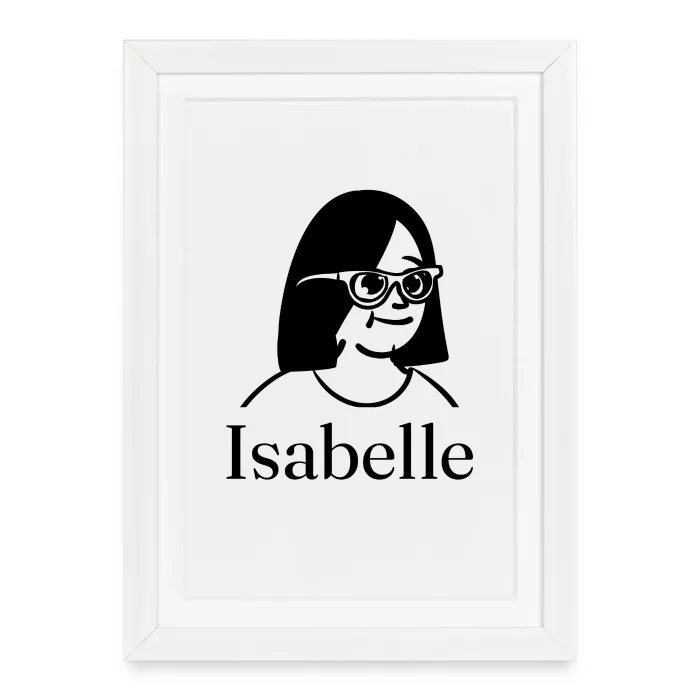 Affiche encadrée personnalisée au prénom Isabelle