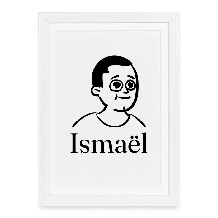 Affiche encadrée personnalisée au prénom Ismaël