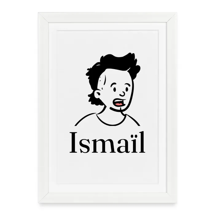 Affiche encadrée personnalisée au prénom Ismaïl