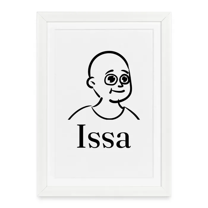 Affiche encadrée personnalisée au prénom Issa