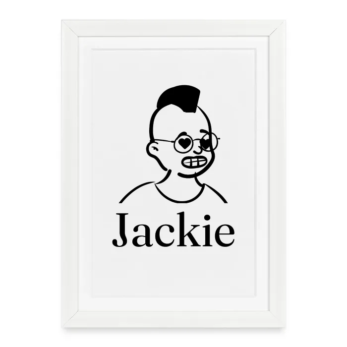 Affiche encadrée personnalisée au prénom Jackie