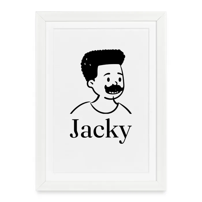 Affiche encadrée personnalisée au prénom Jacky