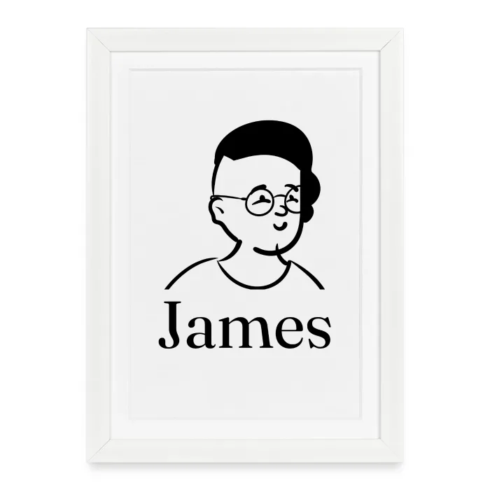 Affiche encadrée personnalisée au prénom James