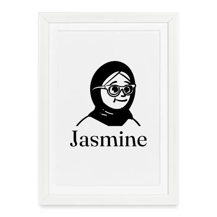 Affiche encadrée personnalisée au prénom Jasmine