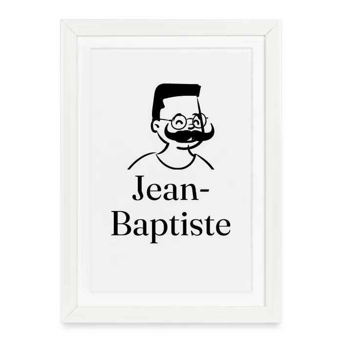 Affiche encadrée personnalisée au prénom Jean-Baptiste