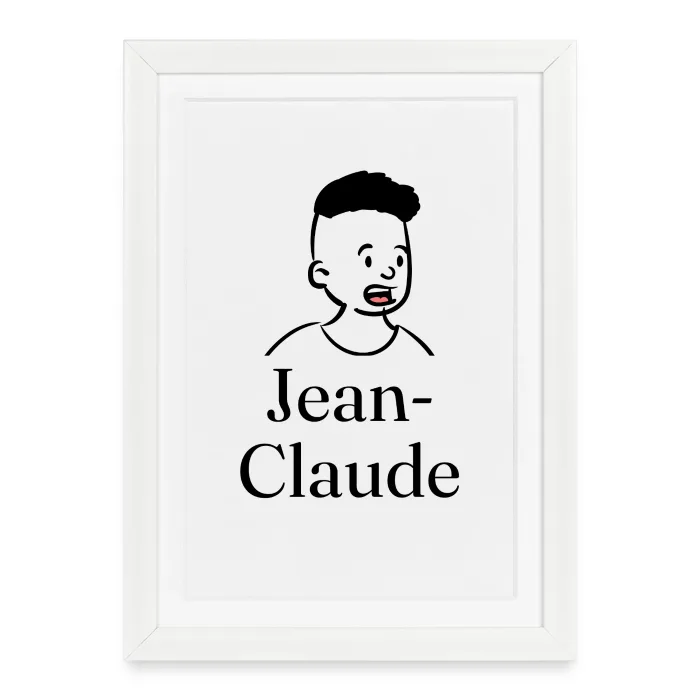 Affiche encadrée personnalisée au prénom Jean-Claude