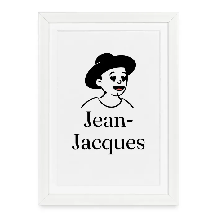 Affiche encadrée personnalisée au prénom Jean-Jacques