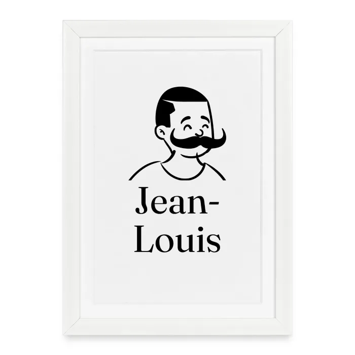 Affiche encadrée personnalisée au prénom Jean-Louis