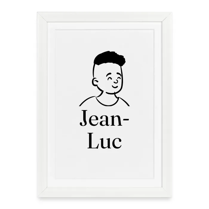 Affiche encadrée personnalisée au prénom Jean-Luc