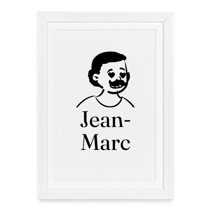 Affiche encadrée personnalisée au prénom Jean-Marc