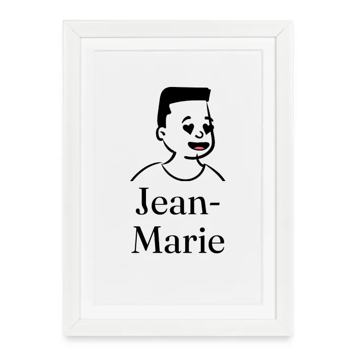 Affiche encadrée personnalisée au prénom Jean-Marie