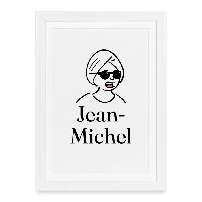Affiche encadrée personnalisée au prénom Jean-Michel