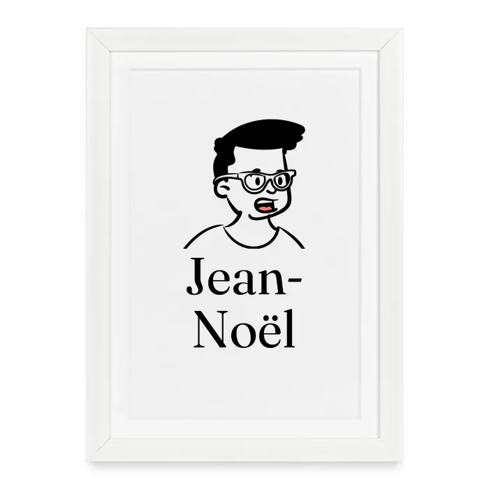 Affiche encadrée personnalisée au prénom Jean-Noël