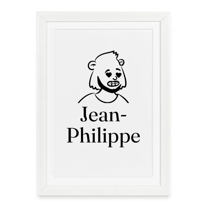 Affiche encadrée personnalisée au prénom Jean-Philippe