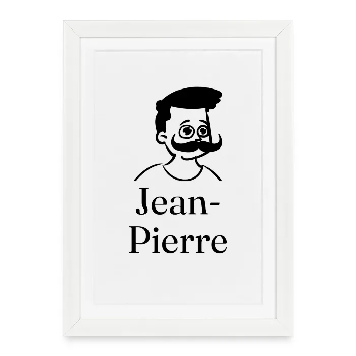 Affiche encadrée personnalisée au prénom Jean-Pierre
